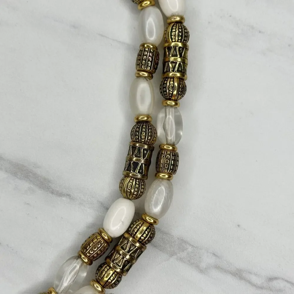 Express Vintage Chunky Beaded Gold Chain Belt Large (L/XL) Boho Statement ✨